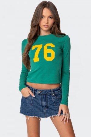 Edikted 76 Long Sleeve Tops Green | USA MI330323L8