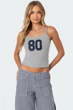 Edikted 80'S Babe Tank Graphic Tops Black | USA WZ981228O2