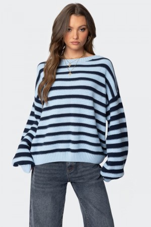 Edikted Aerin Oversized Sweater Black And White | USA IE853385U4