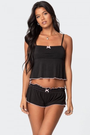Edikted Alice Tank Top Black | USA MO026642V7