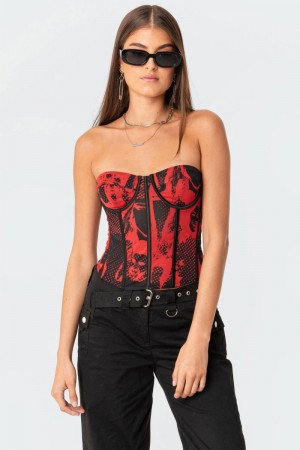 Edikted Aly Mesh Corset Gray | USA KR133233E7