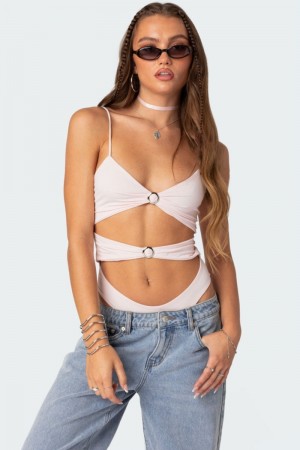 Edikted Amethyst Cut Out Bodysuit Black | USA SI047834B5