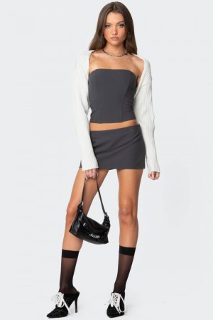 Edikted Anya Shrug Sweater Black | USA DL118801R9