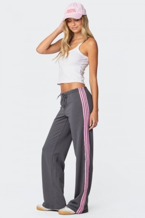 Edikted Averie Contrast Striped Sweatpants Pants Blue | USA NR952805Y0