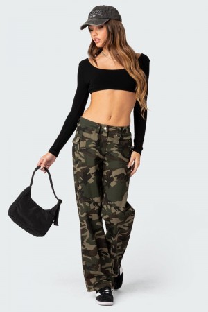 Edikted Aya Low-Rise Cargo Pants Mix | USA VM403580Y6