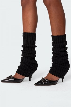 Edikted Baby It'S Cold Leg Warmers Socks Black | USA RT858955A9