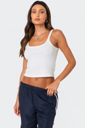 Edikted Basic Babe Tank Top Black | USA PQ846374O3