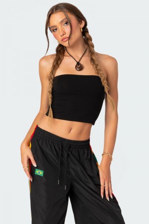 Edikted Basic Tube Strapless Tops Black | USA XJ055115C6