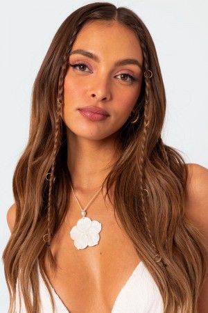 Edikted Beachy flower shell string Necklaces Cream | USA OM865756B3