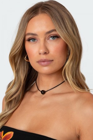 Edikted Beaded Cord Necklaces Black | USA ZZ024622J9