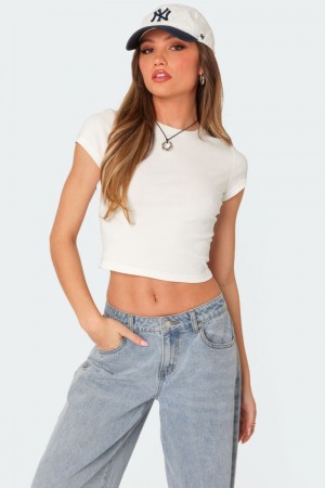 Edikted Better Basics Cropped T Shirts Black | USA LV376547C3