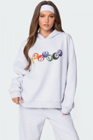 Edikted Billiard Oversized Hoodie Long Sleeve Tops Black | USA SD269346L8