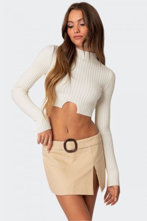 Edikted Bonnie Cropped Sweater Blue | USA DF818231J9