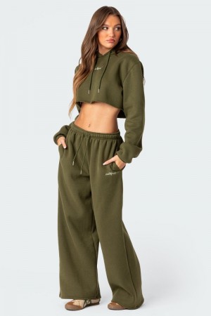 Edikted Brenna Low Rise Wide Sweatpants Blue | USA VN850945W8