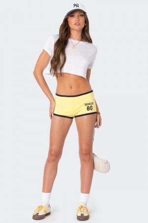 Edikted Brooklyn Baby Contrast Shorts Yellow | USA WP300640Q9