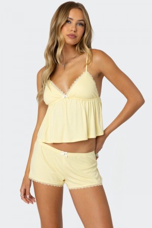 Edikted Buffy Babydoll Tank Top Light Blue | USA TY938323N7