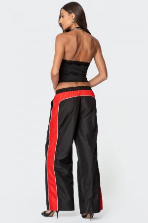 Edikted Cameron Contrast Panel Track Pants Black | USA ZK063416G2