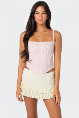 Edikted Cammie Striped Corset Blue And White | USA PJ648174U3