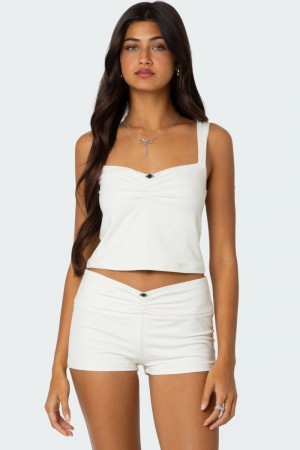 Edikted Cassi Cinched Tank Top White | USA IX406270S1