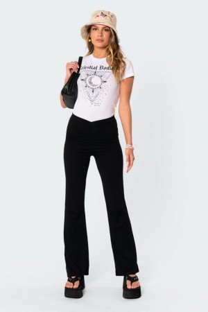 Edikted Celestial Bodies T-Shirt Graphic Tops White | USA EU718781Y2