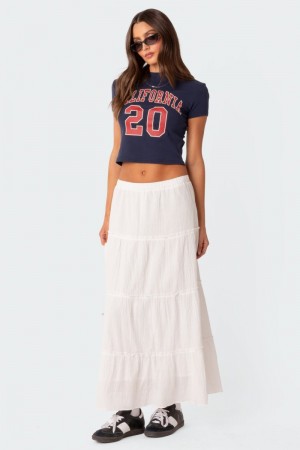 Edikted Charlotte Tiered Maxi Skirts Black | USA YM880618S1