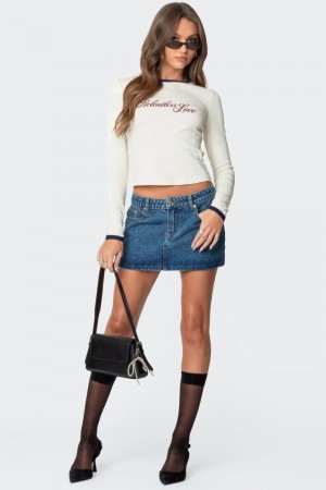Edikted Chiara Denim Micro Skirts Black Washed | USA EA713901Q0