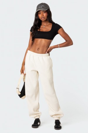 Edikted Clark Oversized Sweatpants Pants Brown | USA SB655675B9