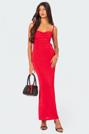 Edikted Clea Open Back Maxi Dress Maxi Dress Black | USA OM741864M0