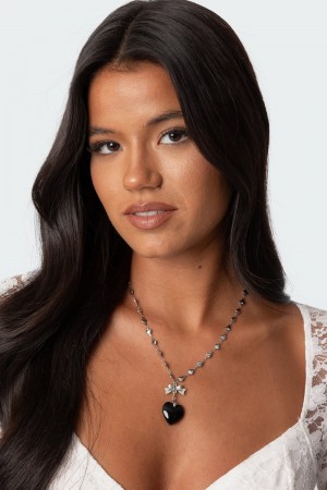 Edikted Cupid's Bow Necklaces Silver | USA OR642904G1
