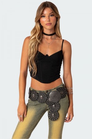 Edikted Dariah Corset Black | USA SH144524Y5