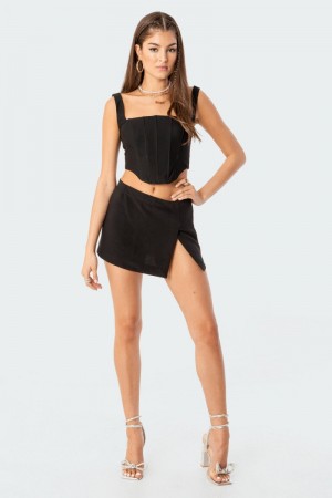 Edikted Dasha Micro Skirts Black | USA WV315091T1