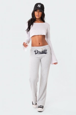 Edikted Dramatic Low-Rise Sweatpants Pants Gray | USA DU879297L4