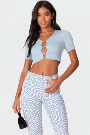 Edikted Ed Diamonte Knitted Knitted Tops Black | USA MD546214O0