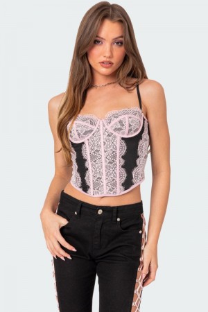 Edikted Enchant Lace Corset Black | USA ZK723812U5
