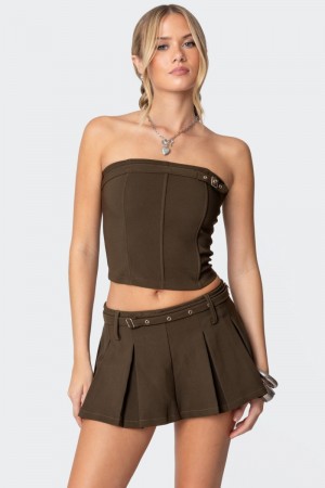Edikted Erynne Belted Corset Olive | USA PT730753Z0