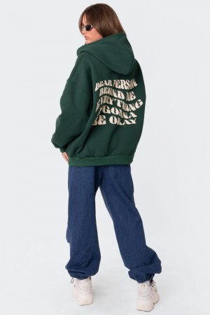 Edikted Everything'S Ok Zip Up Oversized Hoodie Gray Melange | USA FW827632O0