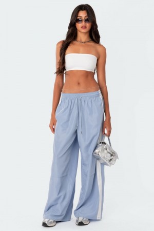 Edikted Fauna Nylon Track Pants Black | USA NG895489N8