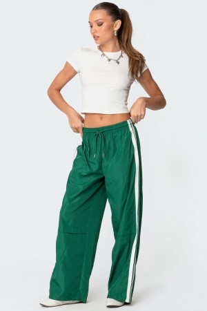 Edikted Fauna Nylon Track Pants Black | USA OJ368896O9