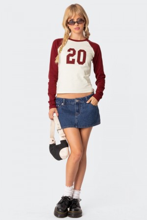 Edikted Feeling 20 Long Sleeve T Shirts Bordu | USA HQ073067F4