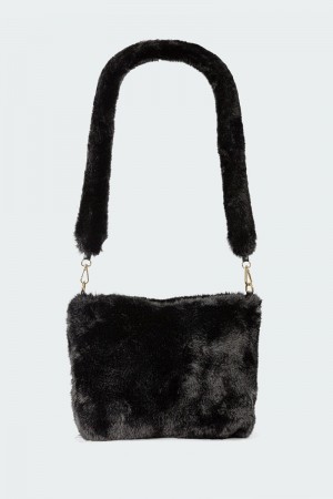 Edikted Fluffy Shoulder Bags Black | USA BP548434Y8