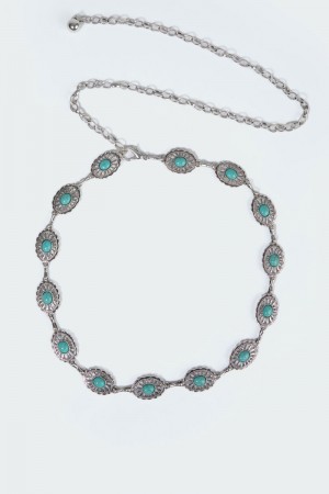 Edikted Gemstone Pendant Belts Gold | USA LA787918T3