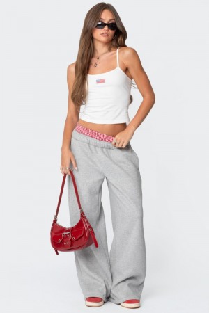 Edikted Gingham Boxer Detail Sweatpants Black | USA FX603820T4