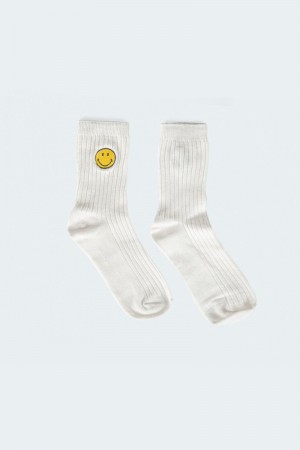 Edikted Happy Go Lucky Socks White | USA FL012141O2