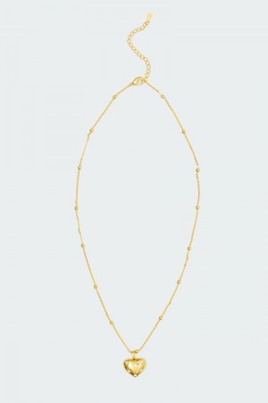 Edikted Heart Of Gold Necklaces Gold | USA TR564576T4
