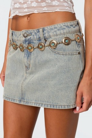 Edikted Hippie Chain Belts Gold | USA GZ907760B5