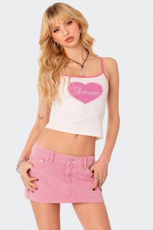 Edikted Iconic Tank Graphic Tops White | USA TL615761C5