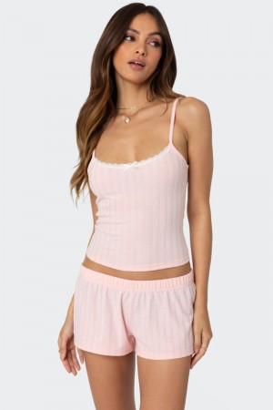 Edikted Irene Pointelle Tank Top Gray | USA GR156115I0