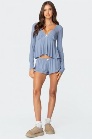 Edikted Kimia Shorts Blue | USA UT013071T4