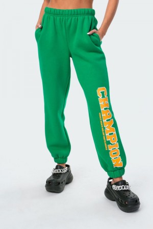 Edikted La Champion Sweatpants Pants Green | USA ZF663726F5