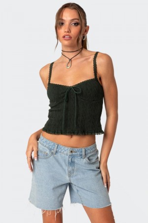 Edikted Lacey Knit Tank Top Light Blue | USA PP105700Z8